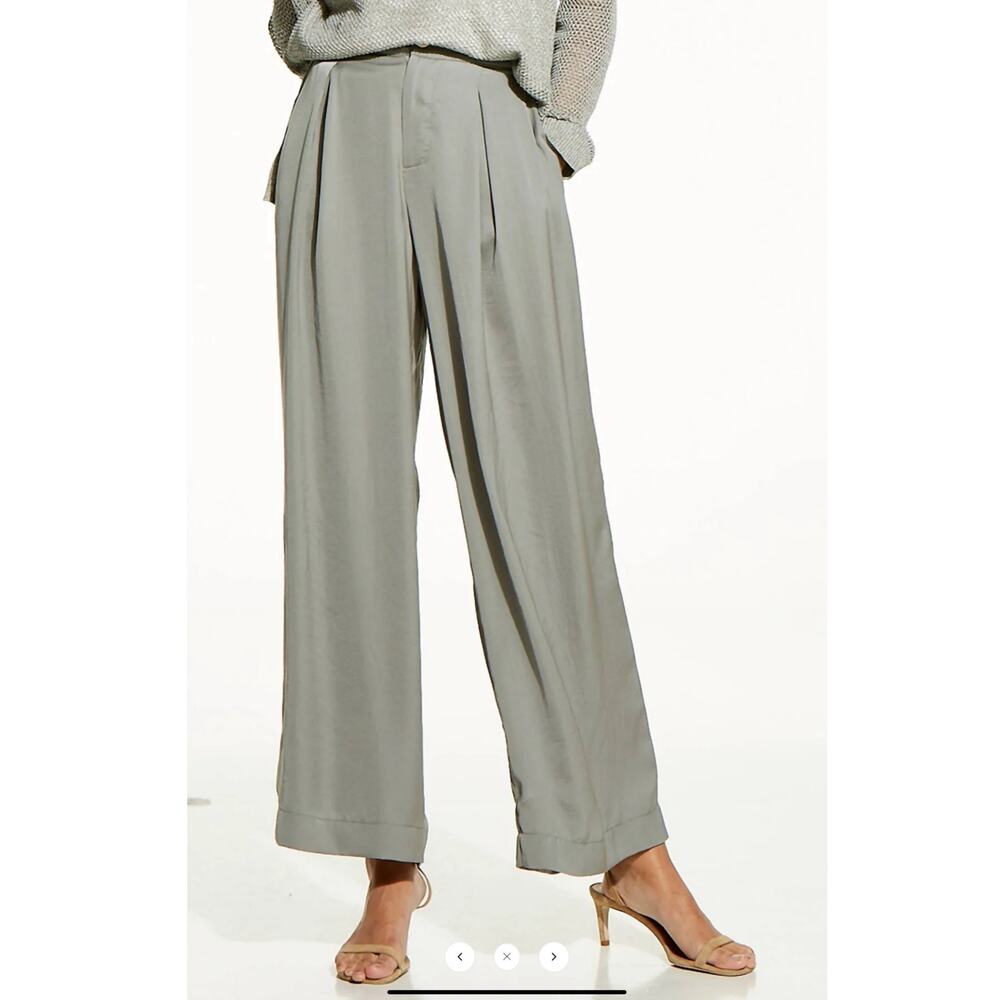 Nic + Zoe Soft Drape Wide-Leg Pant In Tarragon NWT size 10